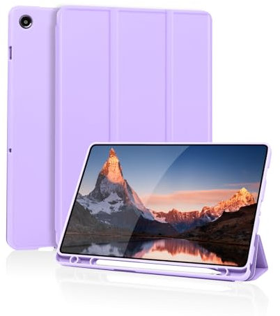 Case for Samsung Galaxy Tab A9 Plus Tablet Case with Pencil Holder, Slim Smart Protective with Soft TPU Back, Auto Sleep/Wake Cover for Samsung Galaxy Tab A9+ 11 (Purple)