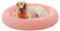 Feandrea Panier pour Chien, Lit Ronde en Forme de Beignet, Canapé, Coussin Central Amovible et Lavable, Tissu Peluche Doux, Ø 120 cm, Rose PGW043R01