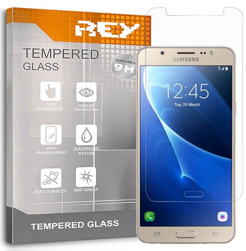 REY 2X Protector de Pantalla para Samsung Galaxy J7 2016 Cristal Vidrio Templado Premium