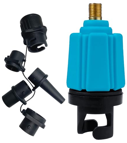 WOUMON Sup Adaptador de Válvula de Aire,Adaptador Inflador Paddle Surf para Bote Inflable, Kayak, Canoa, Paddle Board (Azul)