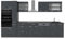 Vicco Küchenzeile R-Line, Küchenblock, Schwarz Beton/Anthrazit, 350 cm, AP Marmor