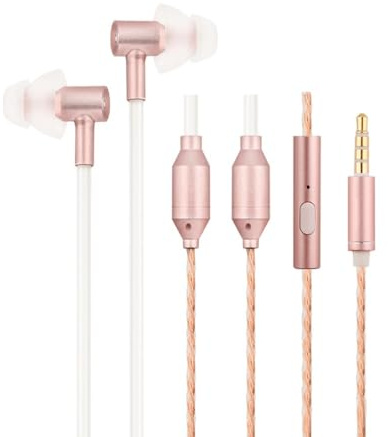 Cosmowaves - iBrain FC31 Anti-Strahlungs-Kopfhörer, 3-Fach Schutz gegen Elektrosmog, Magnetfelder-Frei und EMF-Frei am Kopf, einsetzbar für Smartphones und Computer (Gold-Rose)