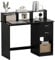 Mondeer Schreibtisch mit Schubladen, Computertisch Klein mit Regal, 105 x 48 x 94cm, Ideal für Büro Heimbüro Arbeitszimmer Wohnzimmer, Schwarz