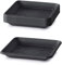 IMJ-Global Set di 10 Sottovasi Quadrati Terra PKWT in Plastica 17x17x2,4 cm da Interno Esterno Colore Nero Design Classici