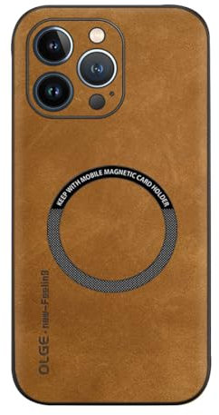 FIFTHAVE Custodia magnetica per iPhone 12 Pro Max in pelle compatibile con MagSafe Leather Slim Morbido TPU Bumper Case antiurto antigraffio Custodia protettiva antiscivolo Cover 6.7 Marrone