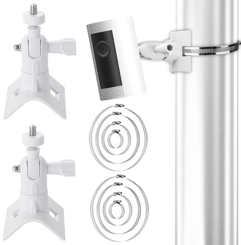 2 Stück Masthalterung Halterung, Universelle Kamera Halterung für Eufy Cam/Arlo/Wyze, Verstellbare Camera Halterung für Innen- und Außenkamera, Masthalterung für Überwachungskamera und Solarpanel