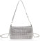 Silber Clutch Damen Glitzer - Handtasche mit Abnehmbarer Kette für Party & Hochzeit
