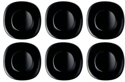 Luminarc Carine Negro 6 Plato Postre Opal Gris 21cm Opal Apto Microondas Apto Frigorífico Reciclable