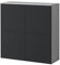 Mai & Mai Meuble de Rangement avec 4 Portes et 8 Compartiments Casier de Rangement Polyvalent Buffet Blanc Mat + Gris Noir Mat 100x36,4x98 cm SR04