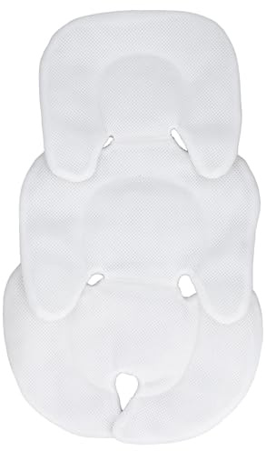 Kinderwageneinlage, Stubenwagen-Einsatzpolster, Baby-Lendenkissen, Kinderwageneinlage, Herausnehmbares Einlagepolster mit Sicherheitsgurt für Kinderwagen (WHITE