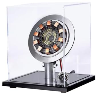 Kisss DIY Model Arc Reactor, 1:1 Scale LED Light MK1 Heart-shaped Arc Reactor Lamp Tech Desk Ornament Movie Museum Collection Christmas Rechargeable Version