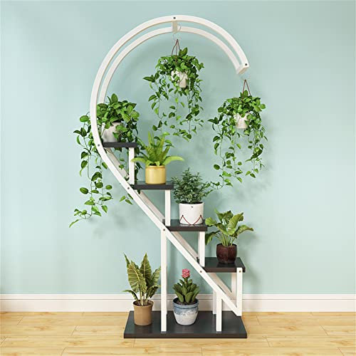 Modern 5 Tier Metal Plant Stand for Indoor Stylish FloorStanding Plant Shelf for Living Room Half Moon Design MultiLayer Flower Rack