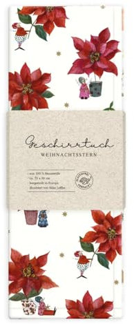 Grätz Verlag GmbH Geschirrtuch 100% Baumwolle, Geschenkidee, Küchen Accessoire, Motiv, Geschenk, Küche, Kochen, Grillen (Weihnachtssterne)