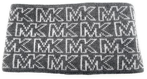 Michael Kors Stirnband I Damen I Winter I One Size I Weiche Acrylwolle I Michael Kors Logo I Grau-Weiss I Heatband 9455