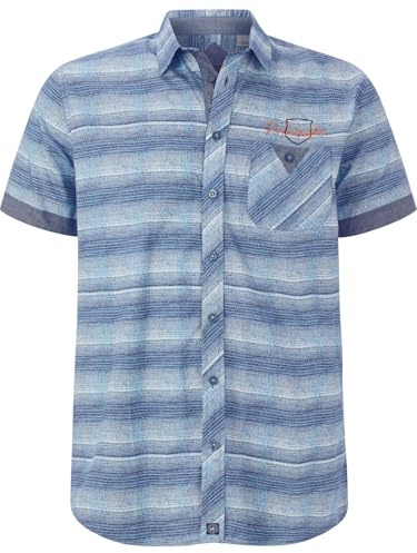 Jan Vanderstorm Herren Kurzarmhemd Mertrich Blau, L - 41/42