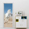 Sticker Porte Trompe l'oeil Effect 3D Poster Trompe l'oeil Porte Mural Intérieure pour Décoration Mur Salon Cuisine Chambre Salle de Bain Papier Peint 63x205 cm Animal Cheval