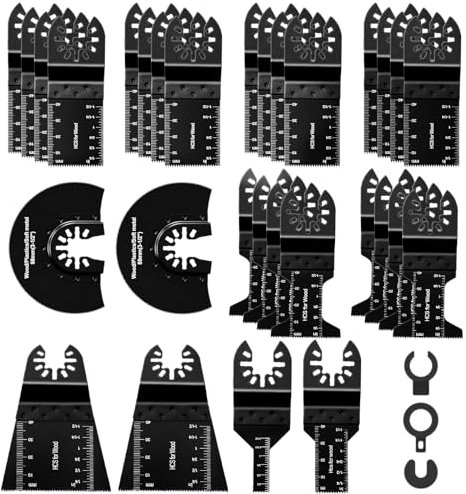 KINGARDEN 33 hojas de sierra oscilantes, kit multiherramienta premium para plásticos de madera, accesorios de herramientas oscilantes para Makita Makita Ryobi Dremel y más