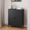 skølm Kommode Atria schwarz, Sideboard für Wohnzimmer, Metall Kommode mit Doppeltür, Metallschrank, Mehrzweckschrank Größe 100x80x38 cm