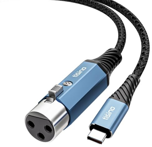Tisino XLR auf USB C Mikrofonkabel, Upgraded Hi-Fi Audio Recording Kabel USB C Mikrofonkabel für dynamische Mikrofone/Recorder/Laptop/Tablet (1M)
