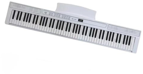 Piano Teclado Piano Electrónico De 88 Teclas Órgano Electrónico Para Principiantes Instrumentos De Teclado Profesionales Para Adultos Pianos Portátiles Con Pasos(White)
