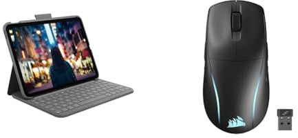 Logitech Slim Folio Étui & Corsair M75 Wireless RGB Souris de Jeu