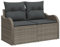 vidaXL stylisches Outdoor Sofa mit Stauraum, graues Rattan, Flauschige Kissen, 2-Sitzer, modernes Design, wetterfest, strukturierte Oberfläche für Balkon oder Terrasse, Bequeme Sitzgelegenheit
