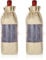 2Pcs Burlap Wine Gift Bags with Drawstrings Ropes, Reusable Jute Wine Covers with Sheer Organza Window Hessian Pouches 750ml for Weddings Holiday Party Birthdays(Flax, 12x4in)