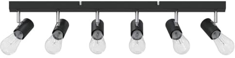vidaXL Deckenstrahler mit Strahlern Schwarz 73 x 6,5 x 11,5 cm Metall | Eingebaute Lichter setzen deinen Raum in Szene, Helligkeit anpassen für die richtige Stimmung, Modernes rechteckiges Design,