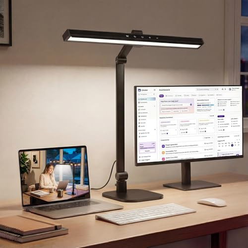 LIONVISON LED Desk Lamp for Home: 1,700 Lumens 47cm Dimmable Light | 5 Modes & 10 Brightness Levels Clamp Base LED Desk Lamp - Suitable for Office Work, Study, Reading and Home Use