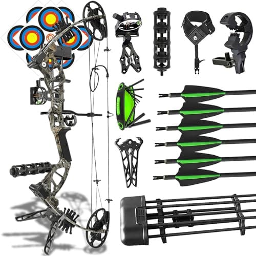 ZSHJGJR Compoundbogen Set für Anfänger/Einstellbarer Compound Bogen 18-45 lbs/Compoundbögen Kit mit Zubehör/Bogenschießen Set für Erwachsene Bogen Jagd