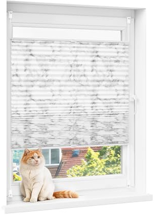 WOLTU Plissee Klemmfix ohne Bohren, 80 x 200 cm, Gemustert | Plisseerollo lichtdurchlässig, Sichtschutz und Sonnenschutz, stufenlos verstellbar, für Fenster und Tür