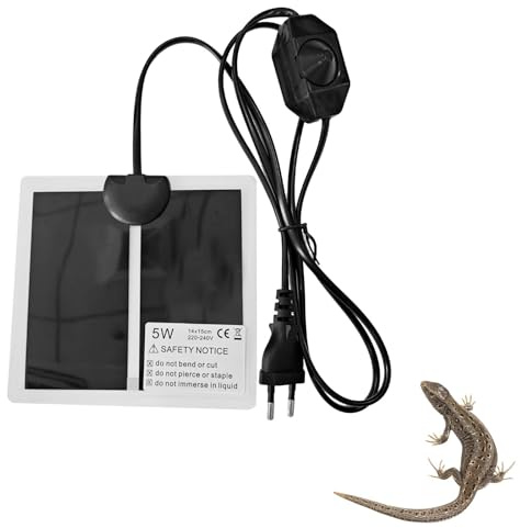 XiDeShop Tapis Chauffant Reptile,15x14CM - Contrôle Température, Sécurité et sans Colle pour Terrarium - Tortues, Serpents, Lézards, Geckos, Amphibiens - Protection et Confort Absolu