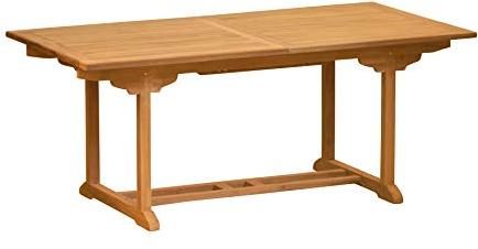 Kai Wiechmann Gartentisch Teak ausziehbar Tisch Garten Terrasse Massivholz Ausziehtisch 140 x 80 cm Premium wetterfest