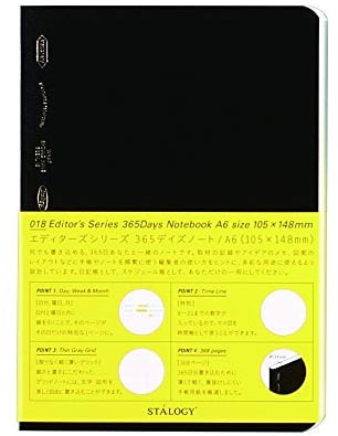Stálogy Editor's Series 365 Tage Notizbuch A6 schwarz