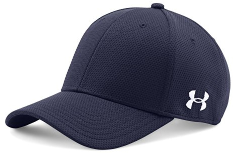 Under Armour Herren Kappe mit gebogener Krempe, Stretch Fit, Herren, Midnight Navy (410)/White, Medium/Large