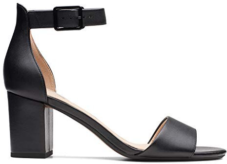 Clarks Damen Deva Mae Pumps, Black Leather, 37.5 EU
