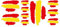 Custom Vinyl® Originals Nuevo diseño registrado Pegatinas Banderas DE ESPAÑA Stickers AUFKLEBER Decals Moto Moto GP Bike Coche (Colores Bandera ESPAÑA/Spain Flag Colors)