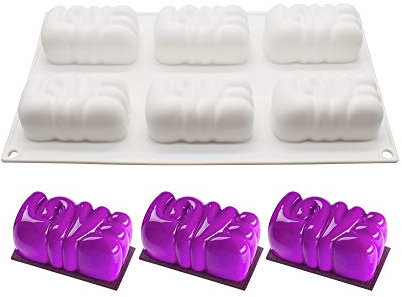 Moules en Silicone pour gâteau, Moule 3D pour Glace Chocolat Pâtisserie Dessert, 6 trous AMOUR