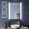 SIRHONA Miroir LED 60x80 cm Miroir de Salle de Bains avec éclairage LED Miroir Cosmétiques Mural Lumière Illumination avec Commande par Effleurement/Anti-buée