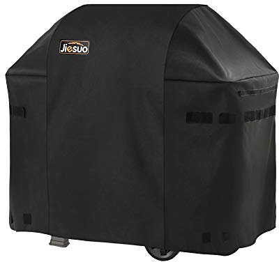 JIESUO BBQ Gas Grill Cover for Weber Spirit and Spirit II 310: Heavy Duty Waterproof 51 Inch 3 Burner Weather Resistant Ripstop Outdoor Barbeque Grill Covers