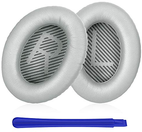 TesRank Cuscinetti auricolari di ricambio per Bose QuietComfort QC 2 15 25 35 AE2 AE2i AE2w SoundTrue SoundLink, Argento