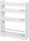 SoBuy Carrello Slim per Cucina e Bagno con 4 Ruote Scaffale Salvaspazio a 4 Ripiani con Aste Antiscivolo Unità di Stoccaggio per Cucina, Bagno, Forniture per Bellezza o Artigianato 60x18x82cm NSR01-W