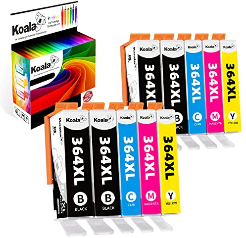Koala 10er-Pack 364XL Druckerpatronen Kompatibel für HP 364 XL 364XL Multipack für HP Deskjet 3520 3070A HP OfficeJet 4622 4620 HP Photosmart 7510 5510 5524 7520 5520 6520 5522 6510 5515