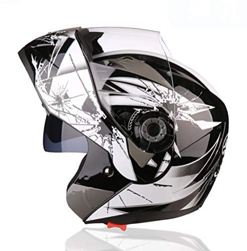 Couple Flip Up Motorcycle Helmet Modular Moto Helmet with Inner Sun Visor Safety Double Lens Racing Full Face Helmets