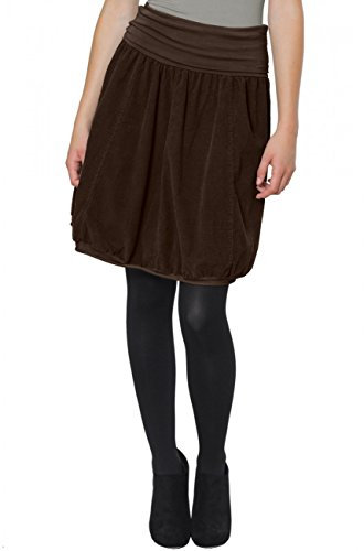 Caspar RO004 Damen Cord Rock Knielang, Farbe:Dunkelbraun, Größe:L-XL