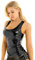 YiZYiF Damen Wetlook Glänzend Crop Top Ärmellos Tank Top Slim Fit Weste Shirt Träger Unterhemden Tanktop Party Gogo Clubwear (One Size, Schwarz)