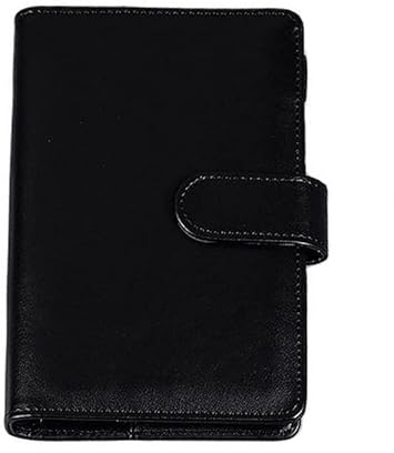 A5 PU-Leder-Ringbuch, 6 runde Ringe, nachfüllbarer Notizbuchordner für A5-Füllpapier, Spiral-Tagebuch, Reisetagebuch, Notizbuch, Tagebuch, Bindereinband, schwarz