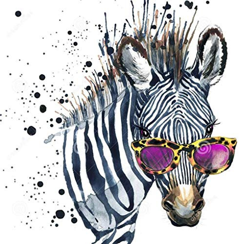 GEZHF Malen nach Zahlen Kits für Erwachsene Kinder Mode Brille Zebra Zahl Malen Rahmenlos DIY Kreative handgemalte Ölgemälde Farbige Schlafzimmer Wohnzimmer Geschenke