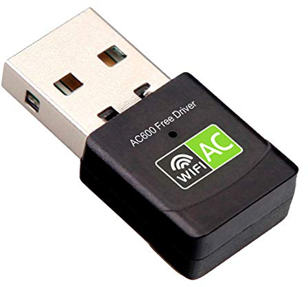 Chiavetta WiFi USB Adattatore Dual Band 2.4G/5GHz AC 600Mbps, Antenna Ricevitore WiFi per PC fisso, Portatile, Tablet - Realtek Chipset - 802.11ac (Driver Free) Inivech