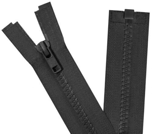 Sawoake 2 Stück #5 43 cm Trennende Jacke Reißverschlüsse für Nähen Mäntel Jacke Reißverschluss Schwarz geformte Kunststoff Reißverschlüsse Bulk Tailor DIY Nähwerkzeuge für Kleidungsstück/Taschen